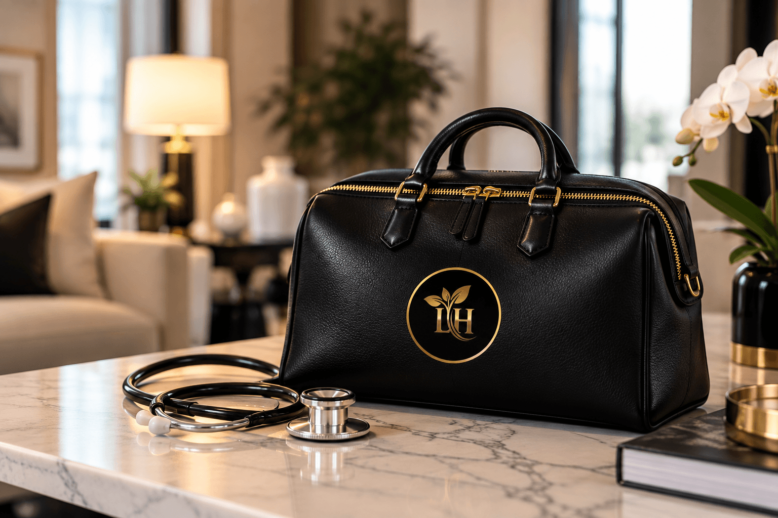 Luxurious leather doctor’s bag ready for a home visit